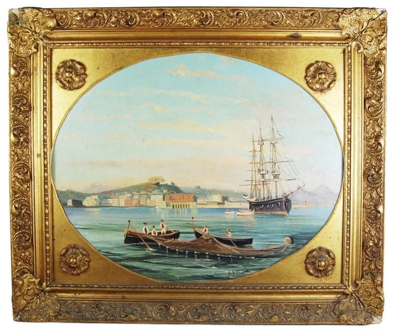 Scena di marina con pescatori - attribuito